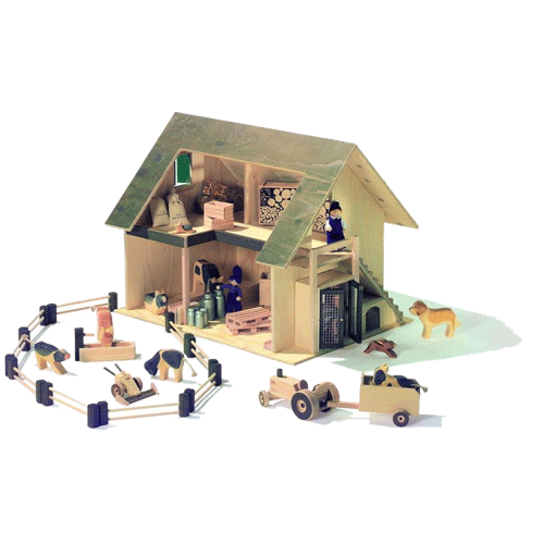 Ferme en bois, L58cm x P43cm x H47cm