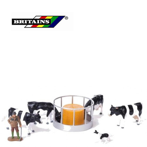 Râtelier + 4 vaches + figurine