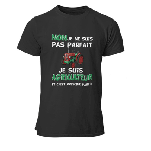 T-shirt - Non je ne suis pas parfait, je suis agriculteur - Taille L